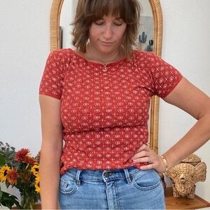 Vintage red Abercrombie & Fitch short sleeved shirt